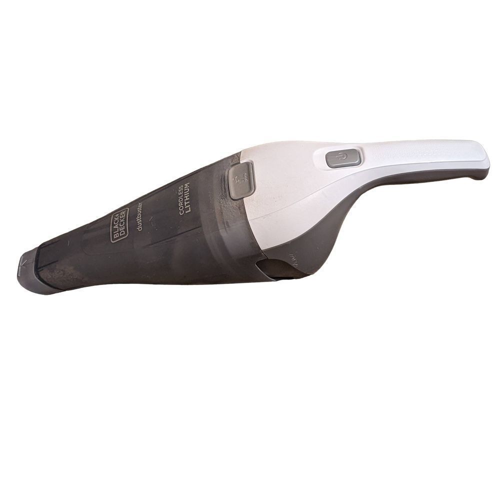 Black and Decker dust buster, white and gray with lithium battery
